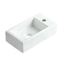 Fontein los Wiesbaden Rhea M| 40x22x11 cm | Keramiek | Wandmontage | 1 Kraangat | Rechthoek | Wit glans