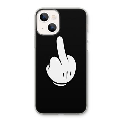 Middle finger black: iPhone 13 Transparant Hoesje