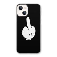 Middle finger black: iPhone 13 Transparant Hoesje