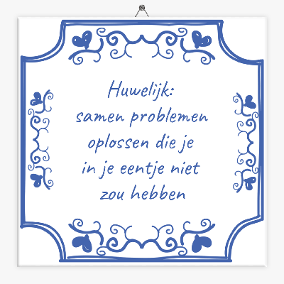 Tegeltje huwelijk samen problemen oplossen