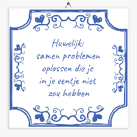 Tegeltje huwelijk samen problemen oplossen