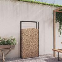Haardhoutrek 110x28x214 cm staal matzwart Haardhoutrek 110x28x214 cm staal matzwart