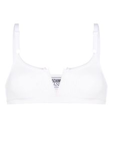 MOSCHINO JEANS soutien-gorge nervuré à col fendu - Blanc