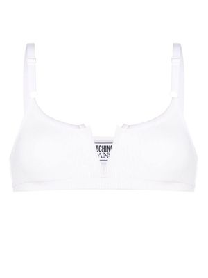 MOSCHINO JEANS soutien-gorge nervuré à col fendu - Blanc MOSCHINO JEANS soutien-gorge nervuré à col fendu - Blanc