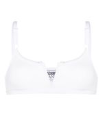 MOSCHINO JEANS soutien-gorge nervuré à col fendu - Blanc