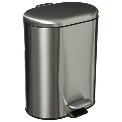 5Five Prullenbak/pedaalemmer - zilver - rvs metaal - 6 liter - 15x24x30 cm - Badkamer en toilet