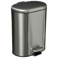 5Five Prullenbak/pedaalemmer - zilver - rvs metaal - 6 liter - 15x24x30 cm - Badkamer en toilet