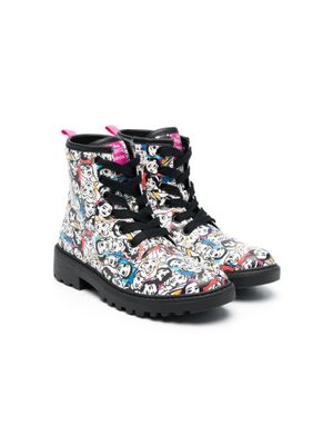 Geox Kids bottines Casey à imprimé graphique - Blanc