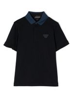 Emporio Armani Kids polo à patch logo - Bleu - thumbnail