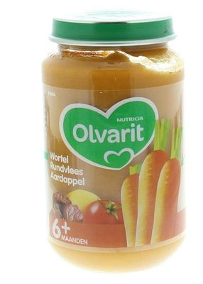 Olvarit Wortel rundvlees aardappels 6M04 (200 gr)