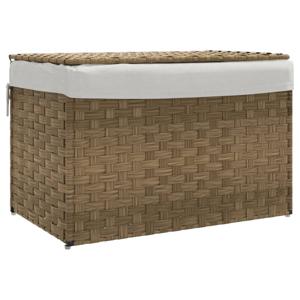 vidaXL Wasmand met deksel 55,5x35x34 cm poly rattan