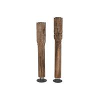 Decoratieve figuren Home ESPRIT Bruin Zwart Uniek stuk