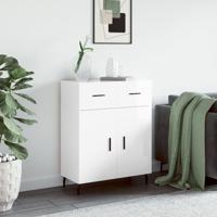 Dressoir 69,5x34x90 cm bewerkt hout hoogglans wit - thumbnail