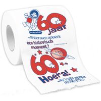 Cadeau toiletpapier rol 60 jaar verjaardag versiering/decoratie   -