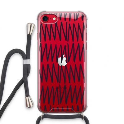 Marrakech Zigzag: iPhone SE 2020 Transparant Hoesje met koord