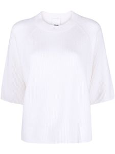 Allude pull nervuré à manches mi-longues - Blanc