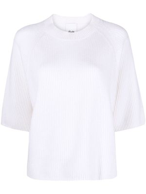 Allude pull nervuré à manches mi-longues - Blanc