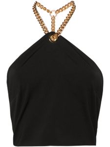 Moschino haut crop à détail de chaîne - Noir