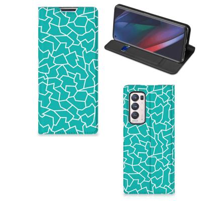 OPPO Find X3 Neo | Bookcase | Cracks Blue