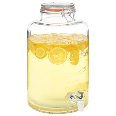 VidaXL Waterdispenser xxl met kraan 8 l glas transparant