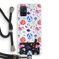 Bloemetjes: Samsung Galaxy A71 Transparant Hoesje met koord