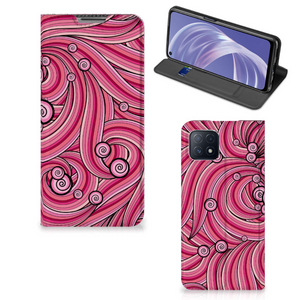 OPPO A73 5G Bookcase Swirl Pink