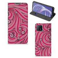 OPPO A73 5G Bookcase Swirl Pink - thumbnail