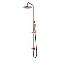 Hotbath Cobber Opbouw Regendoucheset Met Omstel, Hoofddouche 20cm En Ronde Handdouche Geborsteld Koper - thumbnail