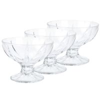 Set van 6x stuks ijs/sorbet coupes op voet van glas 200 ml