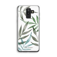 Tropical watercolor leaves: Samsung Galaxy J8 (2018) Transparant Hoesje