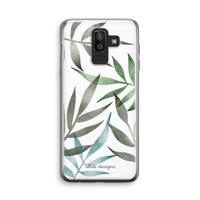 Tropical watercolor leaves: Samsung Galaxy J8 (2018) Transparant Hoesje - thumbnail