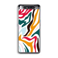 Colored Zebra: Samsung Galaxy A80 Transparant Hoesje