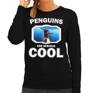 Dieren pinguin sweater zwart dames - penguins are cool trui