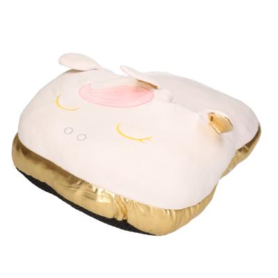 ITEM Eenhoorn voetenwarmer slof wit - zacht pluche - one size - meisjes en dames