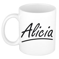 Naam cadeau mok / beker Alicia met sierlijke letters 300 ml - thumbnail