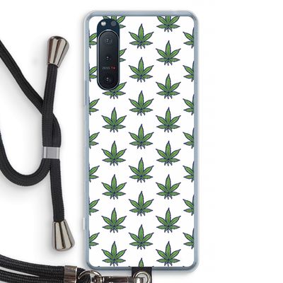 Weed: Sony Xperia 5 II Transparant Hoesje met koord