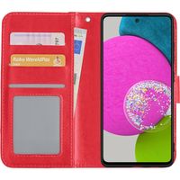 Basey Samsung Galaxy A52 Hoesje Book Case Kunstleer Cover Hoes -Rood