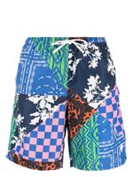 Marcelo Burlon County of Milan short de bain à imprimé patchwork - Bleu - thumbnail