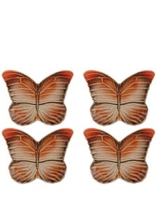 Bordallo Pinheiro lot de quatre assiettes Cloudy Butterflies - Orange