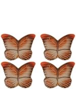 Bordallo Pinheiro lot de quatre assiettes Cloudy Butterflies - Orange