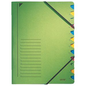 Sorteermap Leitz 12 tabbladen karton groen