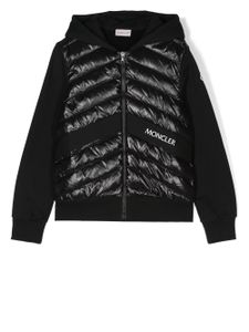 Moncler Enfant hoodie zippé à logo imprimé - Noir