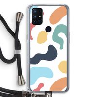 Memphis Shapes Blue: OnePlus Nord N10 5G Transparant Hoesje met koord