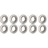 GU10 Kantelbare Inbouwspot 10-Pack - Chroom Aluminium Ø82mm
