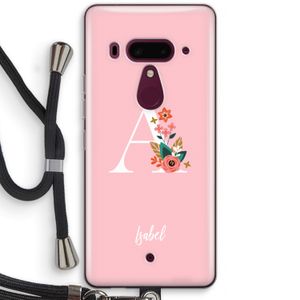 Pink Bouquet: HTC U12+ Transparant Hoesje met koord