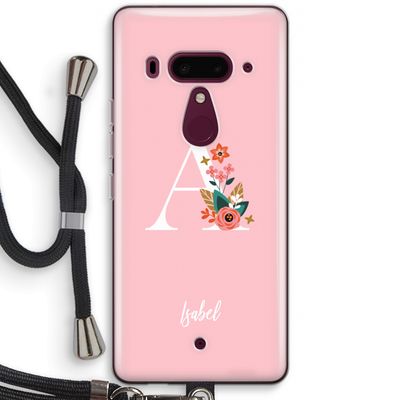 Pink Bouquet: HTC U12+ Transparant Hoesje met koord