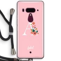 Pink Bouquet: HTC U12+ Transparant Hoesje met koord