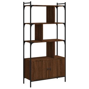 vidaXL Boekenkast met deuren 76,5x30x154,5 cm hout bruin eikenkleur