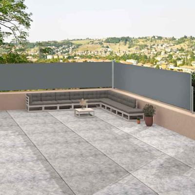 Windscherm uittrekbaar 117x1200 cm antracietkleurig