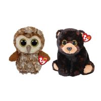 Ty - Knuffel - Beanie Buddy - Percy Owl & Kodi Bear - thumbnail